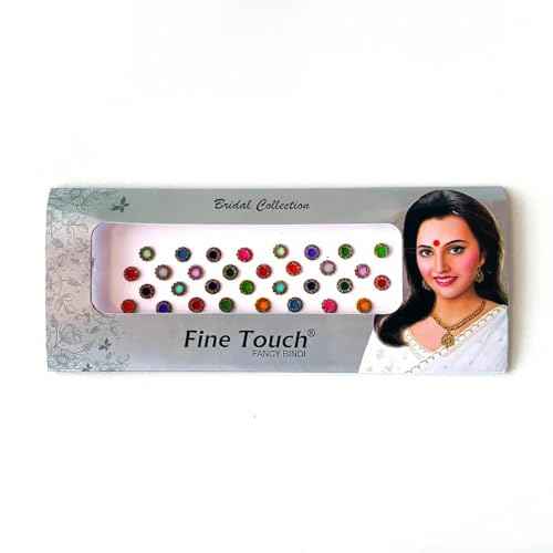 2 packs Bollywood Designer Bindis Premium Crystal Jewels Metallic Bindi Stickers Tattoos Forehead Tika (Round)