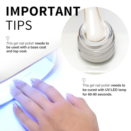 CANNI Jelly Milky White Gel Nail Polish 9ml High Gloss UV LED Soak Off