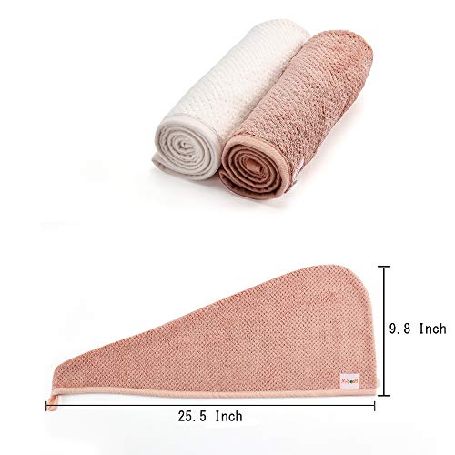 Microfiber Hair Towel Wrap 2-Pack Quick Dry Anti-Frizz