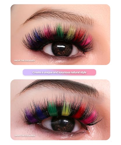 Colored Lash Clusters - Faux Mink Eyelashes with Flexible Band
