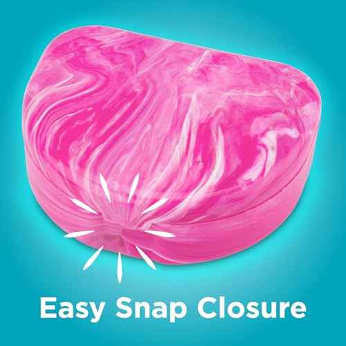 Practicon Marble Retainer Cases, Orthodontic Aligner Case, Mouth Guard Holder (3 Pack) Pink Mermaid