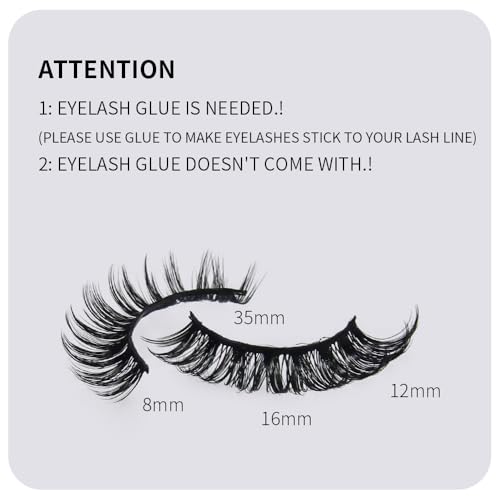 Russian Strip Lashes 7 Pairs D Curl Fluffy Wispy Mink