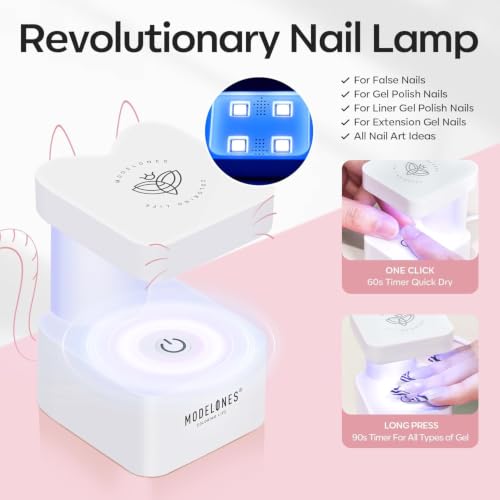 Modelones A9 Wired Long Coffin UV Nail Light & Gel Nail Kit for Salon at Home