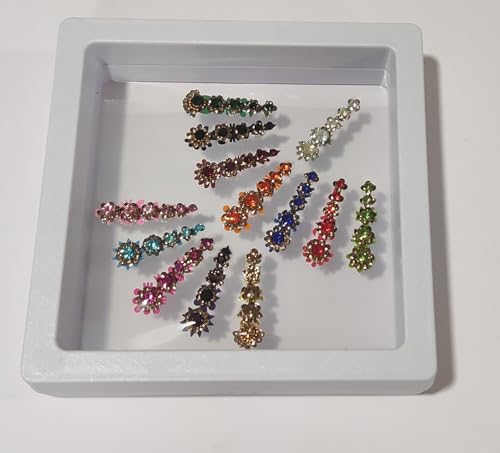 12 Crystal Bindis Set - Bridal Forehead Jewels