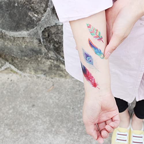 9 Sheets Waterproof Temporary Tattoo Stickers - Colorful Designs