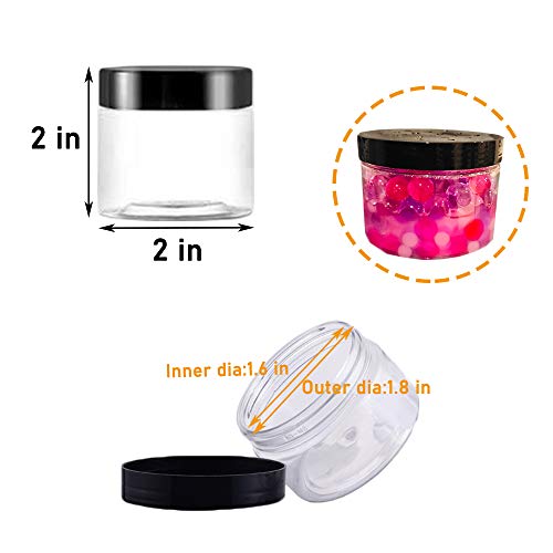 20 Pack 2oz Clear Plastic Round Slime Containers with Lids