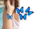 Blue Butterfly Temporary Tattoo 3-Pack – 2" Wrist