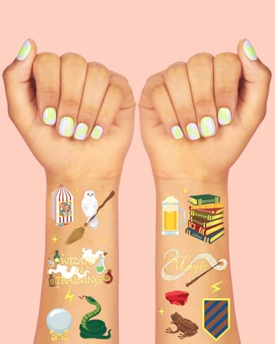 Wizard Party Temporary Tattoos - 60 Gold Foil Designs