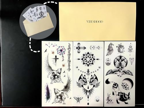 3 Sheets Large Totem Temporary Tattoos - Waterproof, 5-7 Day Wear