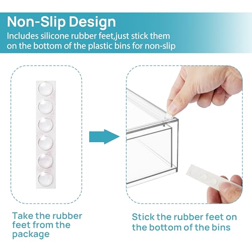Vtopmart Clear Stackable Storage Drawers 2-Pack