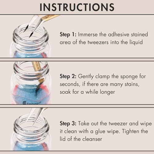 Tweezers Cleanser for Eyelash Extensions - Glue Remover, 2 Bottles