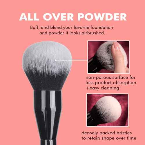 Bueart Design Extra Large Powder brush,Blending brush for all-over setting makeup,Flawless Face brush with Big fluffy head for blush,blending,Buffing,liquid,cream,Vegan Cruelty-Free M2