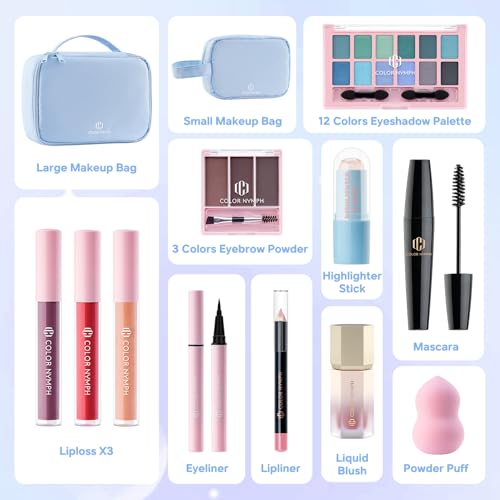 Color Nymph Teen Makeup Kit with Travel Bag - All In One