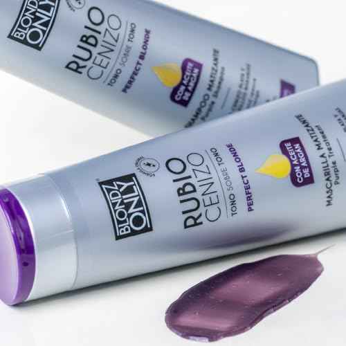 Silver Ash Blonde Hair Blue Toning Mask | Eliminates Brassiness | Neutralizes Yellow & Orange Tones | With Argan Oil Perfect Blonde (SILVER ASH BLONDE) 11.8 Fluid Ounce (350 ml)