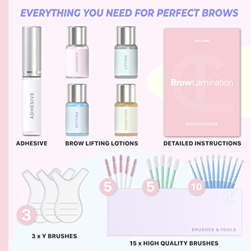 Brow Lamination Kit by CICI | Professional Instant DIY Eyebrow Lamination Lift Kit with Keratin Conditioning for Fuller, Thicker, Beautiful Brows | Easy to Use & Long Lasting Results