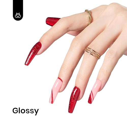 Beetles Glitter Red Gel Nail Polish - Wine Red Shimmer, 0.5oz, C - Shimmery Red