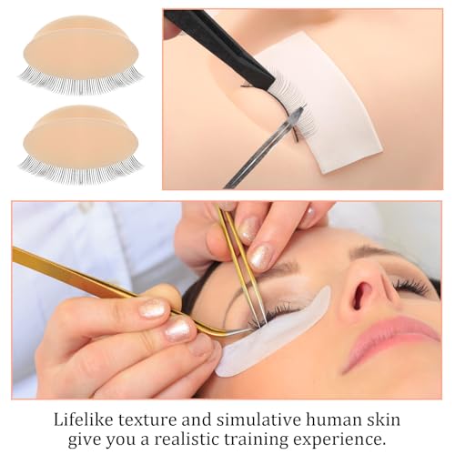 12pcs Silicone Replacement Eyelids for Lash Extension Training