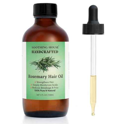 100% Natural Rosemary Hair & Scalp Oil ? Strengthens, Nourishes & Moisturizes ? Reduces Breakage & Frizz ? Handcrafted with Castor, Jojoba & Vitamin E ? All Hair Types (4oz)