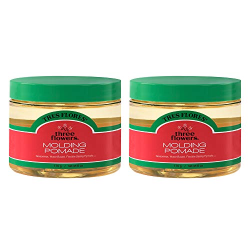 Tres Flores Molding Pomade Water-Based Hair Styling Cream, 6 Oz (2 Pack)