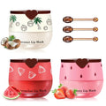 Honey Pot Lip Balm,3PCS Coconut Watermelon Strawberry Lip Balm,Moisturizing and Repair Bee Lip Balm Honey Pot,Prevention Dry and Crack Lip Mask Overnight
