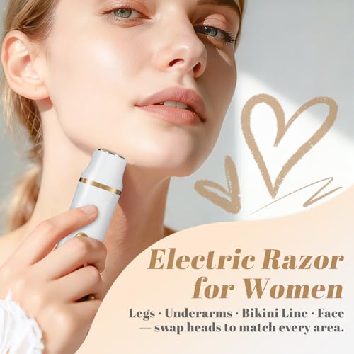 3-in-1 Bikini Trimmer for Women ? Electric Razor for Women, Body Hair Trimmer with Charging Dock & USB-A to C7 Cable, IPX7 Waterproof, 1-Month Cordless Use, Safe Multi-Area Grooming ? X5 White