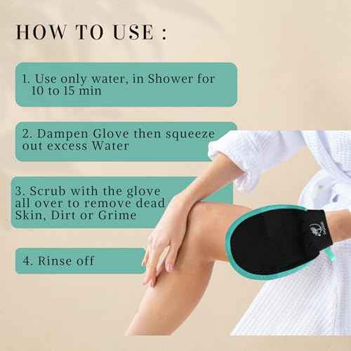 R'GANIA Deep Exfoliating Glove & Back Exfoliator ? 100% Viscose. Korean Exfoliating Mitt for Removing Dead Skin, Keratosis Pilaris & Self-Tan ? Full Body Exfoliator for Smooth, Glowing Skin
