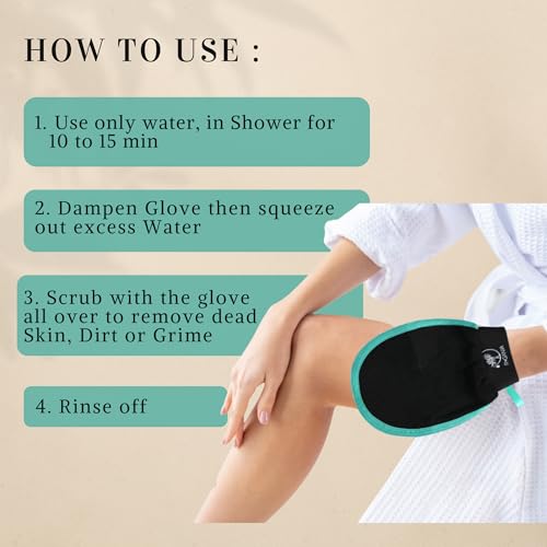Deep Viscose Exfoliating Glove & Back Scrubber for Body & Skin Care