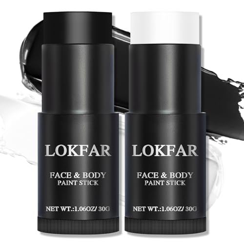 Black and White Face Paint Stick - Waterproof Makeup for Halloween Costume