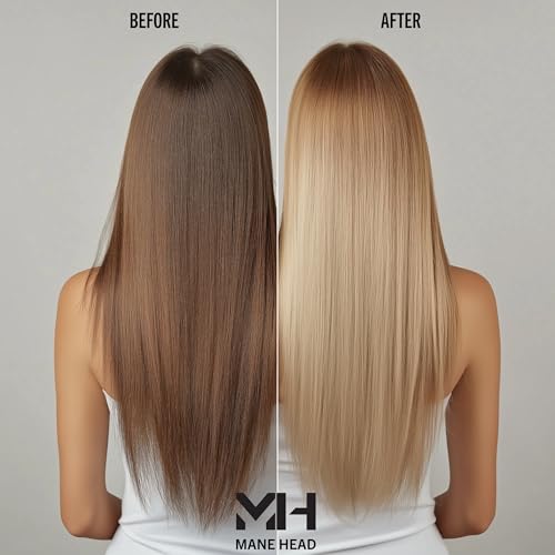 Blue Dust-Free Hair Bleach Powder - Up to 7 Levels Lift, Anti-Yellow, Professional Lightener 17.64 oz