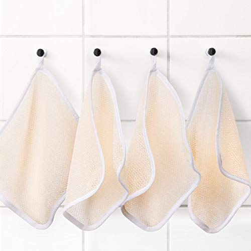 Tatuo 5-Pack Exfoliating Bath Cloths, Dual-Texture Wash Towels