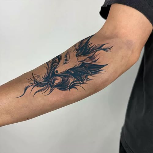 Fox Wolf Temporary Tattoo Stickers - 2 Sheets, Waterproof, 5-7 Days