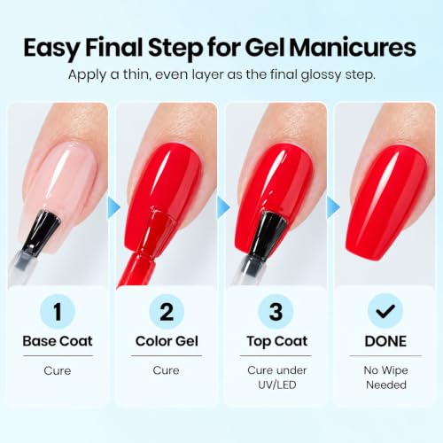 Beetles Gel Top Coat No Wipe High Gloss Clear UV LED - A-Clear-2
