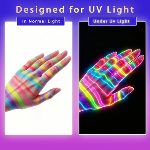 UV Glow Face Paint Crayons - 12 Pcs Fluorescent Makeup Kit