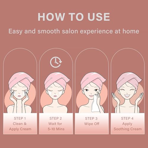 Women Facial Hair Removal Cream, 5 Min Painless Facial Depilatory Cream for Face, Chin Upper Lip Unwanted Hair Remover Cream, Sensitive Skin Hair Removal At Home, 1.69fl.oz