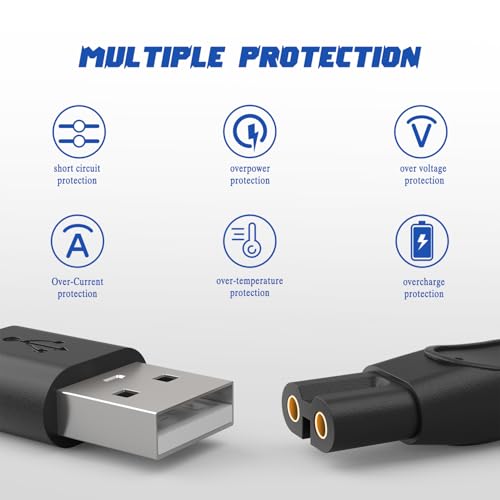 Pinkind 5V USB Charging Cable for Philips Norelco OneBlade Trimmers