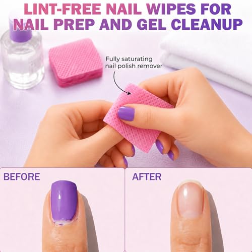 Makartt Lint-Free Nail Wipes - 1000 PCS Super Absorbent Pads