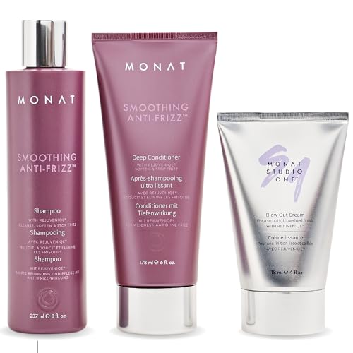 MONAT Smoothing Anti Frizz Shampoo & Hair Treatment Set - Vegan Heat Protection