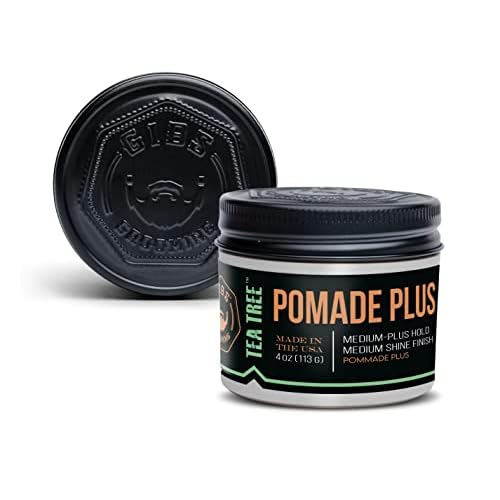 GIBS Tea Tree Pomade Plus, Medium-Plus Hold with Medium to High Shine, Clean ingredients and Made in USA, 4 oz
