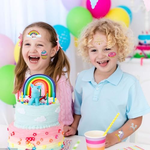 Leesgel Unicorn Temporary Tattoos for Kids - 32 Styles