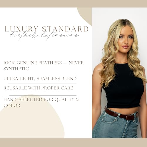 Natural Color Rooster Feather Hair Extensions – 50 Pack