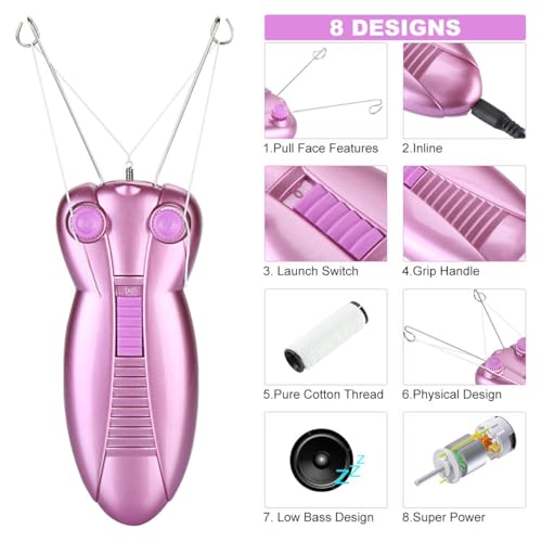 Electric Facial Hair Remover Epilator for Women - Gentle Cotton Thread