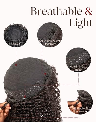 The Fox Kinky Curly Half Wig 14" Black Human Hair