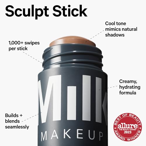 Milk Makeup Lip & Contour Cream Stick Bundle, Light Skin Tones ? Cream Lip + Cheek in Werk & Contour Sculpt Stick in Toasted ? Hydrating & Buildable Formula