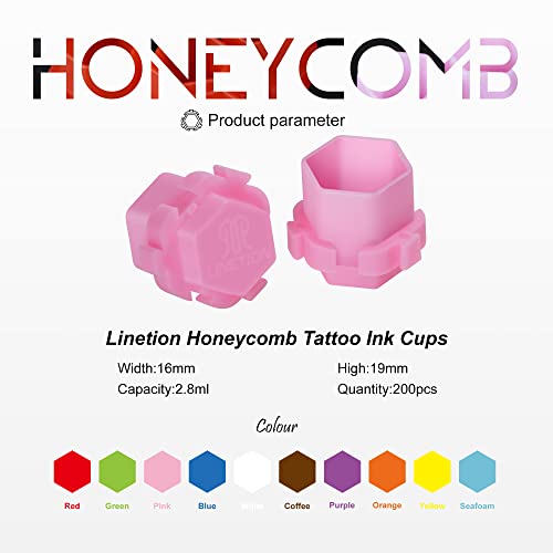 Tattoo Ink Caps 200pcs Anti-Spill Honeycomb Spliceable