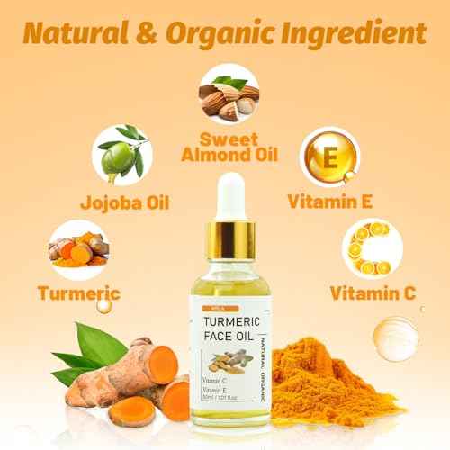 MR.A 2Pcs Turmeric Soap Bar and Turmeric Oil Set for Face & Body, Nautral Ingredients with Vitamin C to Cleanses, Soothing, Hydrating Skin, Turmeric Skin Care Set for All Skin Type