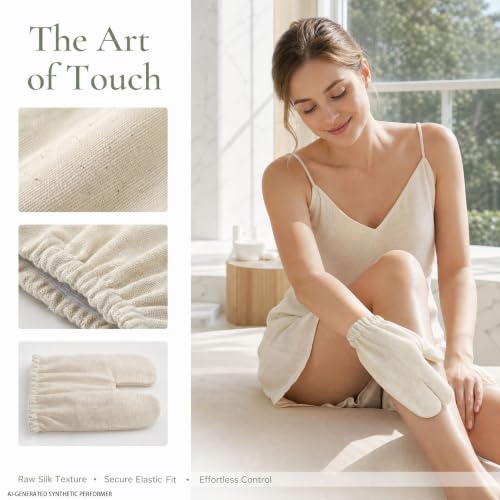 Raw Silk Garshana Gloves for Ayurvedic Massage & Dry Brushing – Lymphatic Body Care