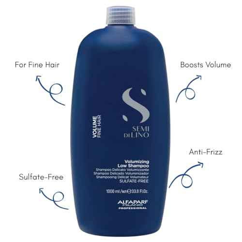 Alfaparf Milano Semi Di Lino Volume Shampoo For Fine Hair ? Sulfate Free Volumizing Low Shampoo - Adds Intense Volume, Thickness and Body - Anti-Frizz - Professional Salon Quality