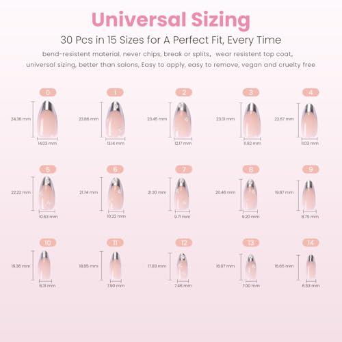 Nail Reformation Press On Nails - Sheer Nude Almond 30-Piece Kit