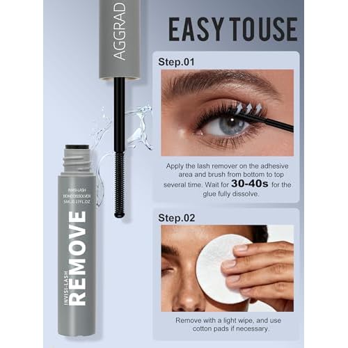 REUSE LASHES Nourish Cluster Lash Glue Remover, Just 30S Effectively Gentle Formula Eyelash Glue Remover for Lash Extensions Clusters Eyelash Adhesive Gel for Lash Clusters 5ML