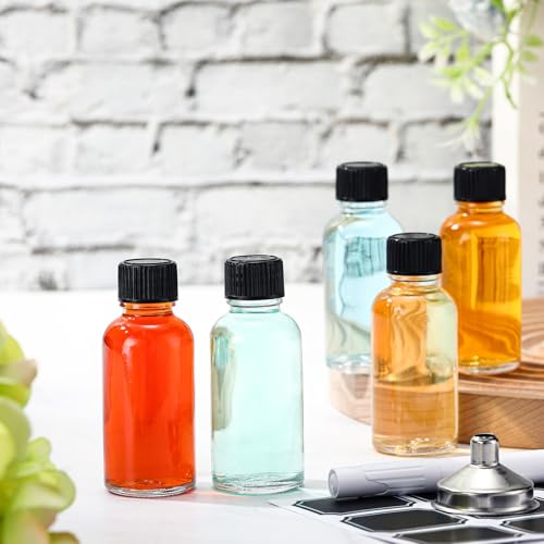 100 Pcs 0.5 oz Amber Glass Boston Bottles with Caps & Labels